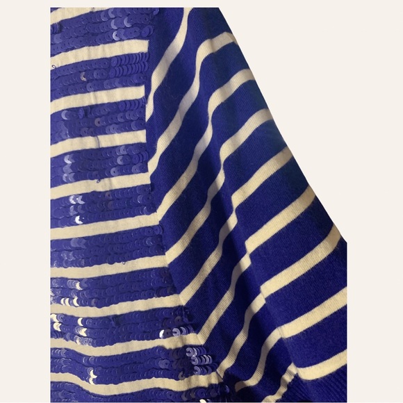 Ralph Lauren Blue White Striped Sequins Shirt NWT - Picture 3 of 6